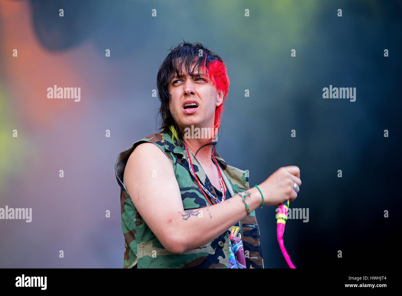 BARCELONA - 29 Mai: Julian Casablancas und The Voidz (Band) in Konzert im Primavera Sound Festival 2015 am 29. Mai 2015 in Barcelona, Spanien. Stockfoto