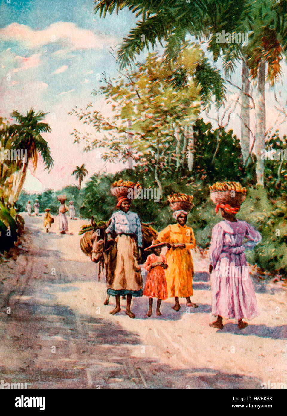 Gehen auf den Markt in Jamaika, ca. 1913 Stockfoto
