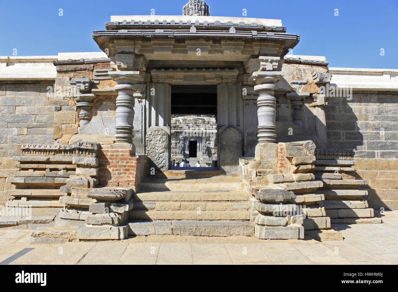Eingang zum Chennakesava Bügel, Hoysala Architektur, Somnathpur, Karnataka, Indien Stockfoto