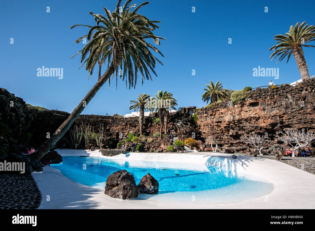 Jameos del Agua, geschaffen vom Künstler Cesar Manrique, Lanzarote, Kanarische Inseln. Stockfoto