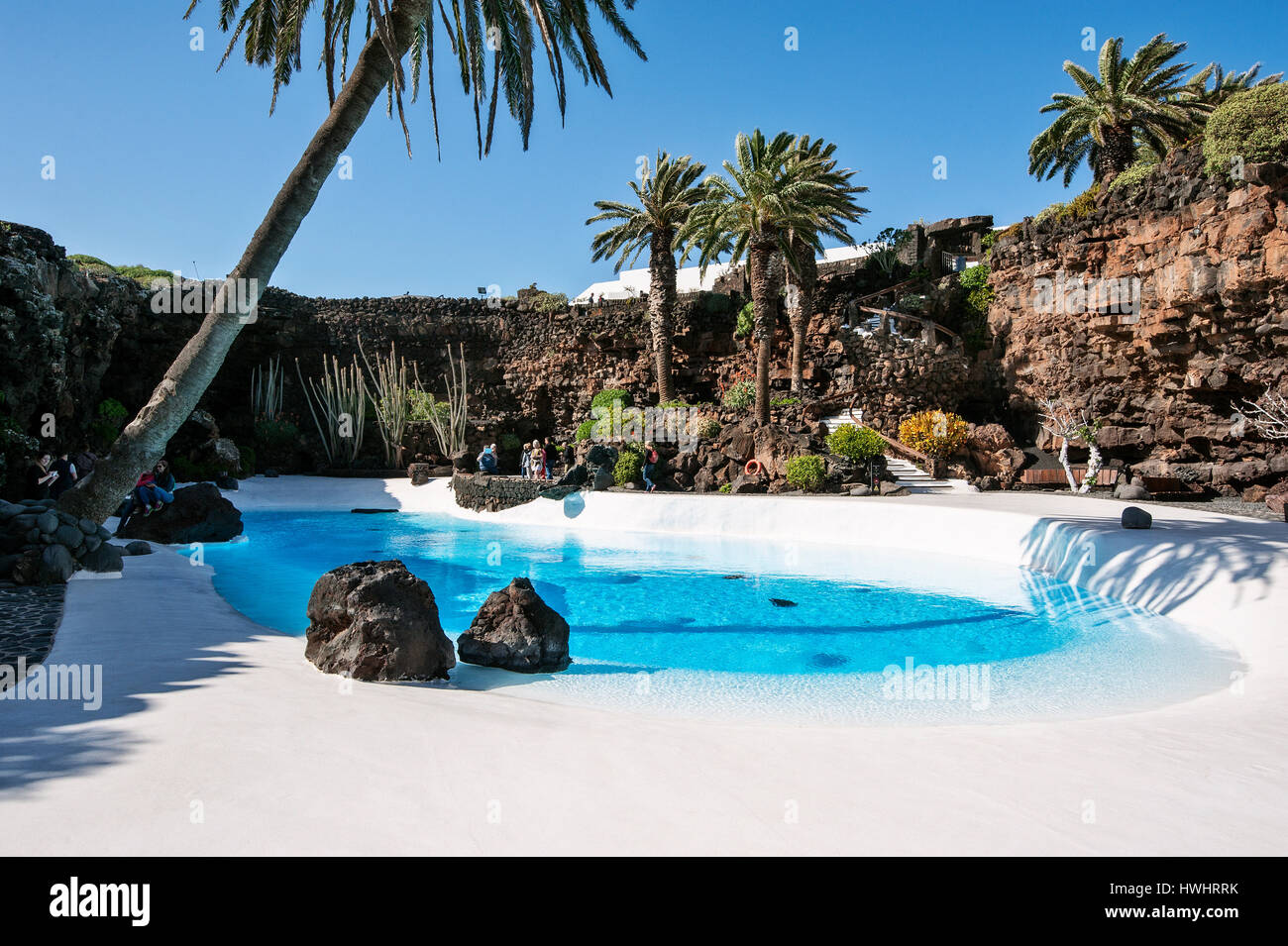 Jameos del Agua, geschaffen vom Künstler Cesar Manrique, Lanzarote, Kanarische Inseln. Stockfoto