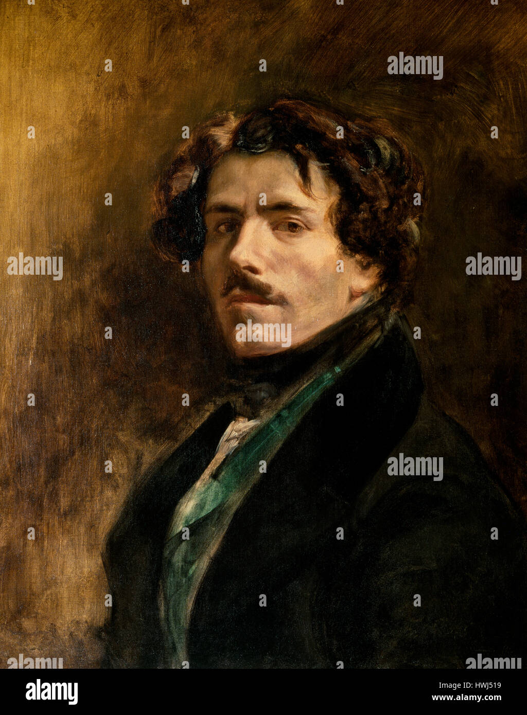 Eugène Delacroix (1798-1863). Französische romantische Künstler. Selbstporträt, 1837. Louvre-Museum. Paris. Frankreich. Stockfoto