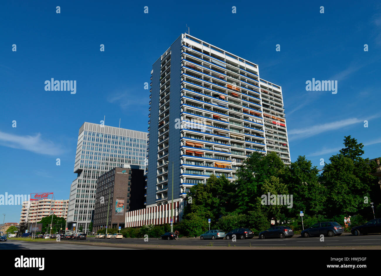 Plattenbauwohnungen, Leipziger Straße, Mitte, Berlin, Deutschland Stockfoto