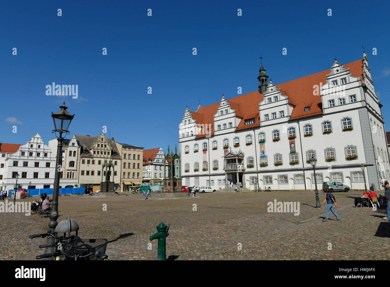 Altes Rathaus, Markt, Lutherstadt Wittenberg, Sachsen-Anhalt, Deutschland Stockfoto