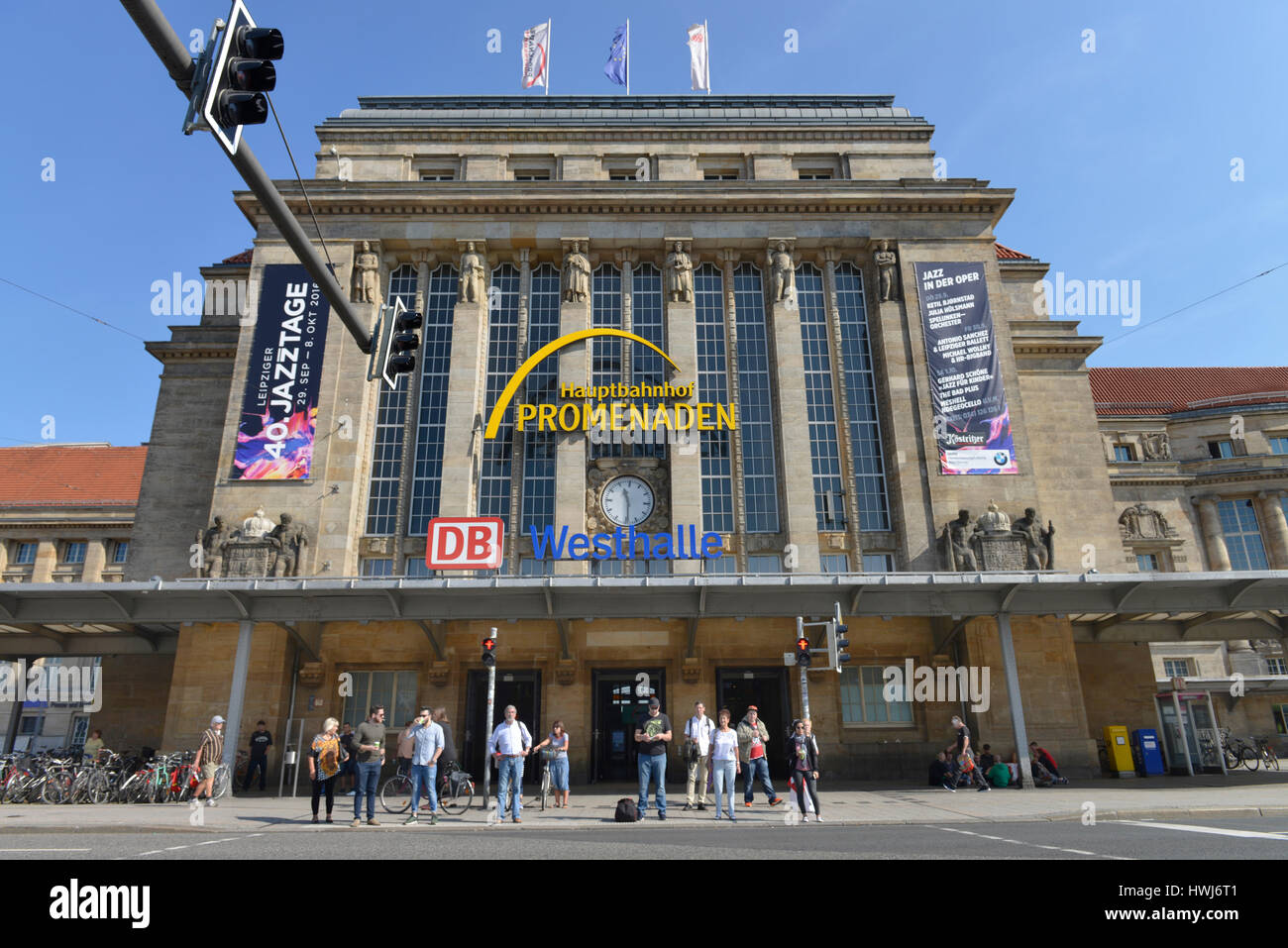 Hauptbahnhof, Willy-Brandt-Platz, Leipzig, Sachsen, Deutschland Stockfoto