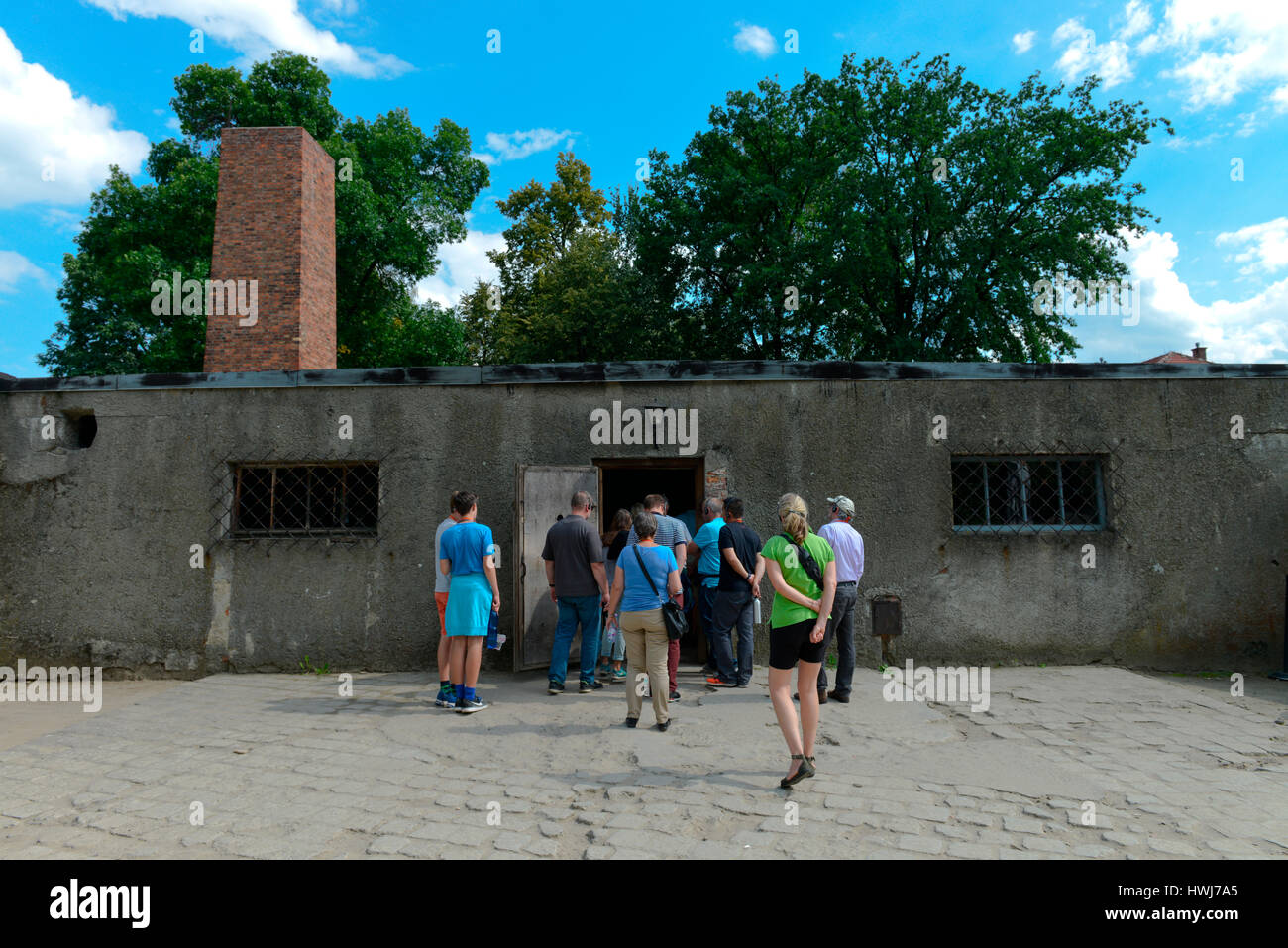 Gaskammer, Stammlager ich Konzentrationslager Auschwitz-Birkenau, Auschwitz, Polen Stockfoto