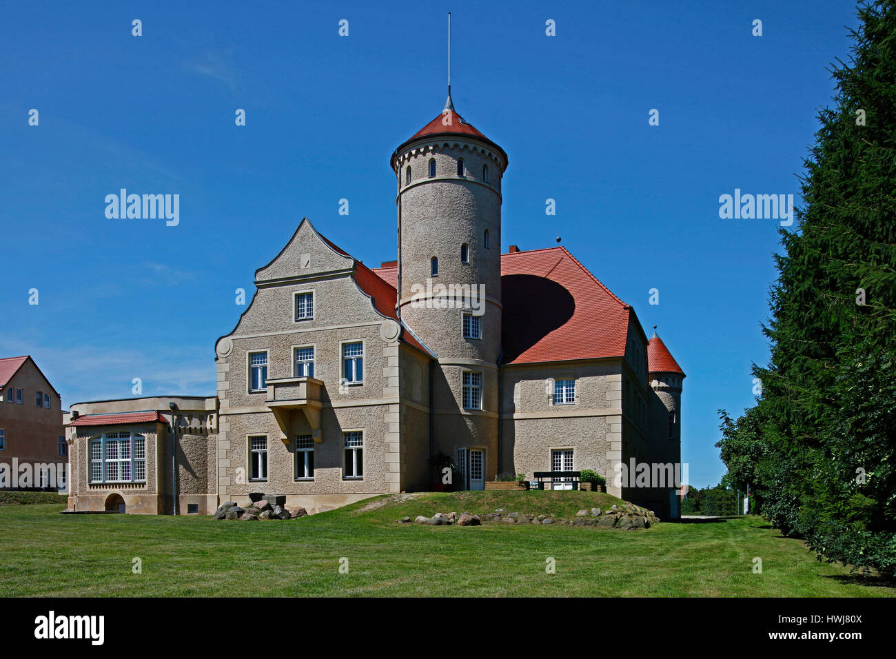 Stolpe Schloss Stolpe Dorf, Insel, Usedom, Mecklenburg-West Pomerania, Deutschland Stockfoto
