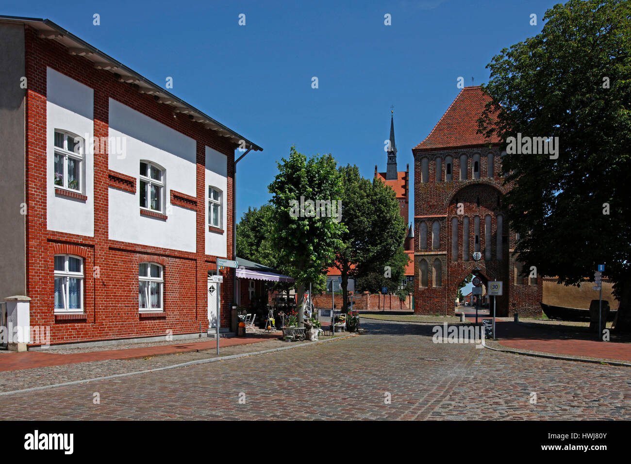 Das Anklam-Tor, 1481, Stadt Usedom, Insel Usedom, Mecklenburg-West Pomerania, Deutschland Stockfoto