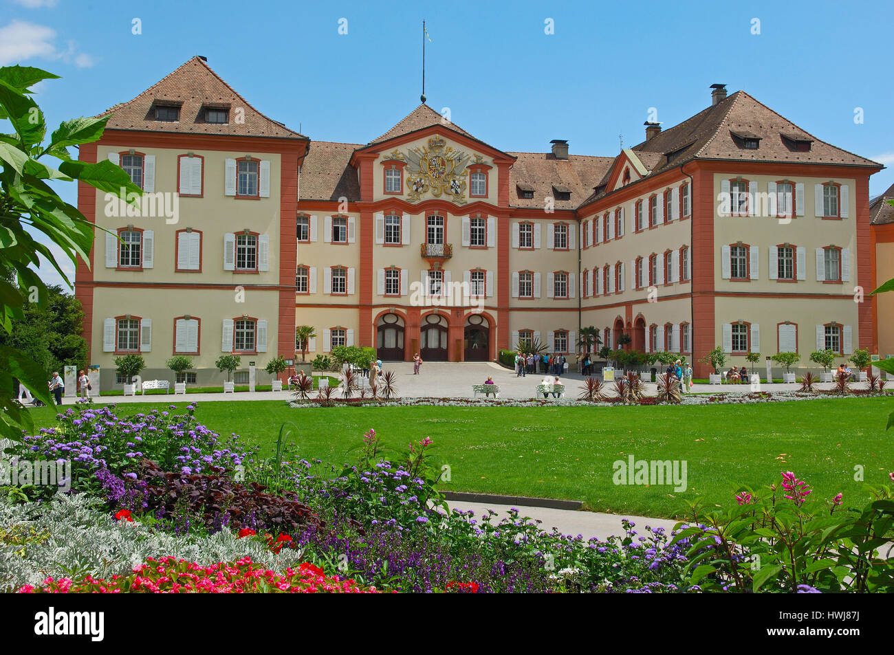 Schloss, Insel Mainau, Blumeninsel im Atlantik, Bodensee, Bodensee, Baden-Württemberg, Deutschland, Europa Stockfoto