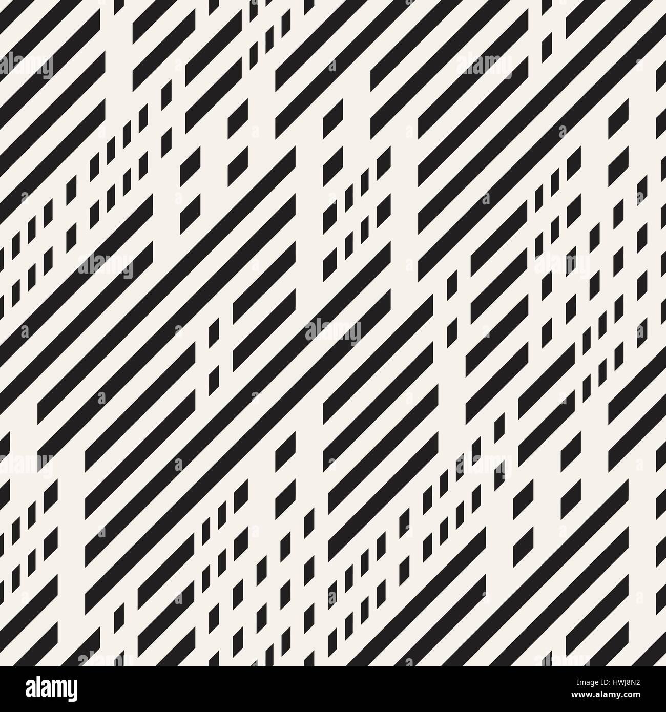 Schwarz / weiß unregelmäßige gestrichelt Muster. Abstraktes Vektor nahtlose Hintergrund Stock Vektor
