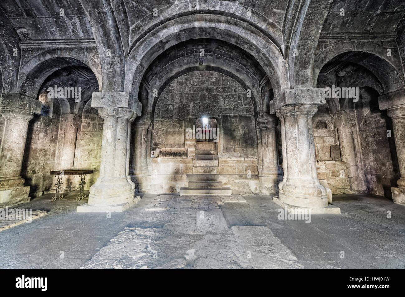 13. Jahrhundert Haghartsin Kloster, Interieur, Dilijan Stadt, Provinz Tawusch, Armenien, Kaukasus, Naher Osten, Asien Stockfoto