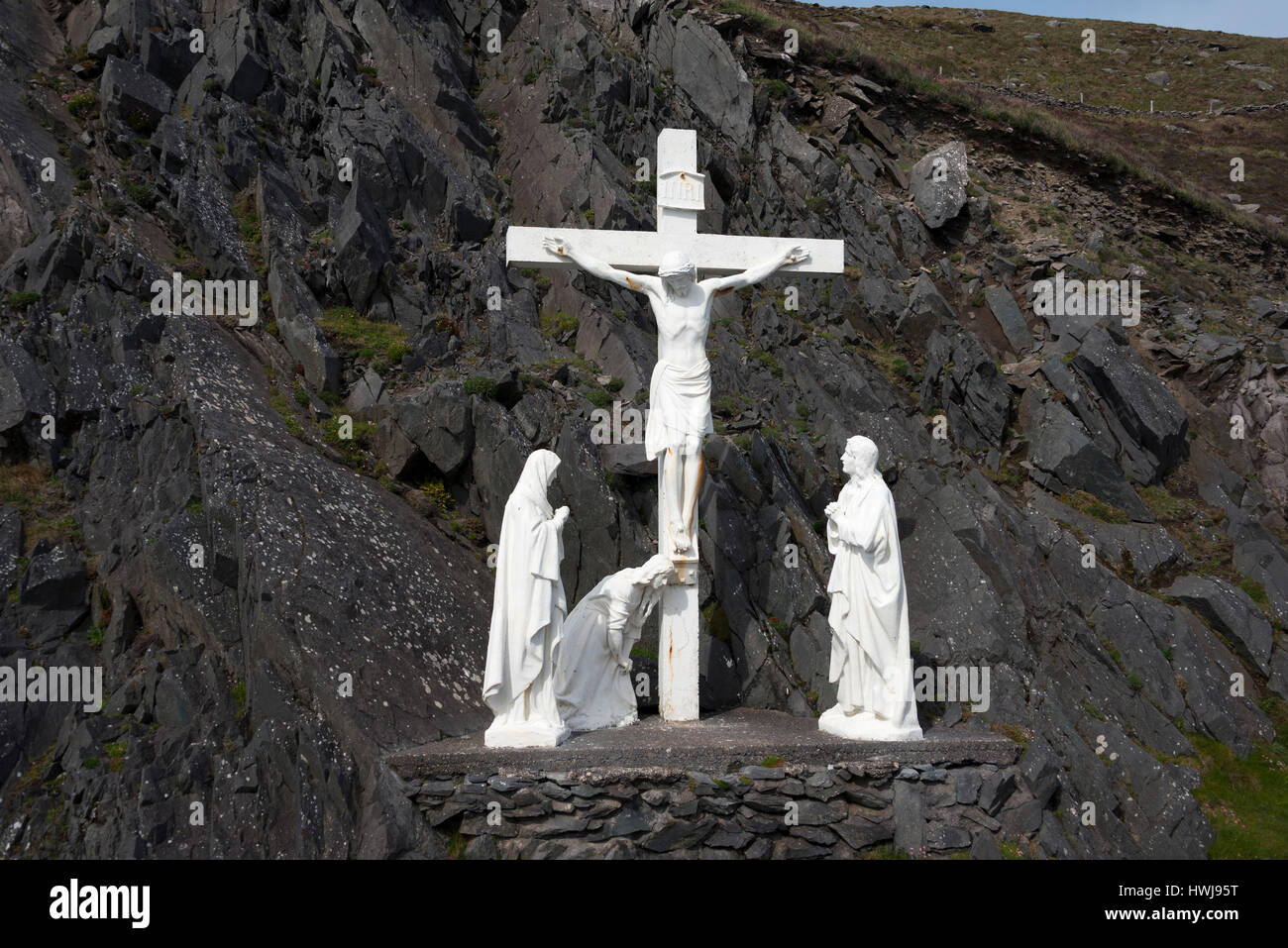 Kreuz am Slea Head, Halbinsel Dingle, Irland Stockfoto