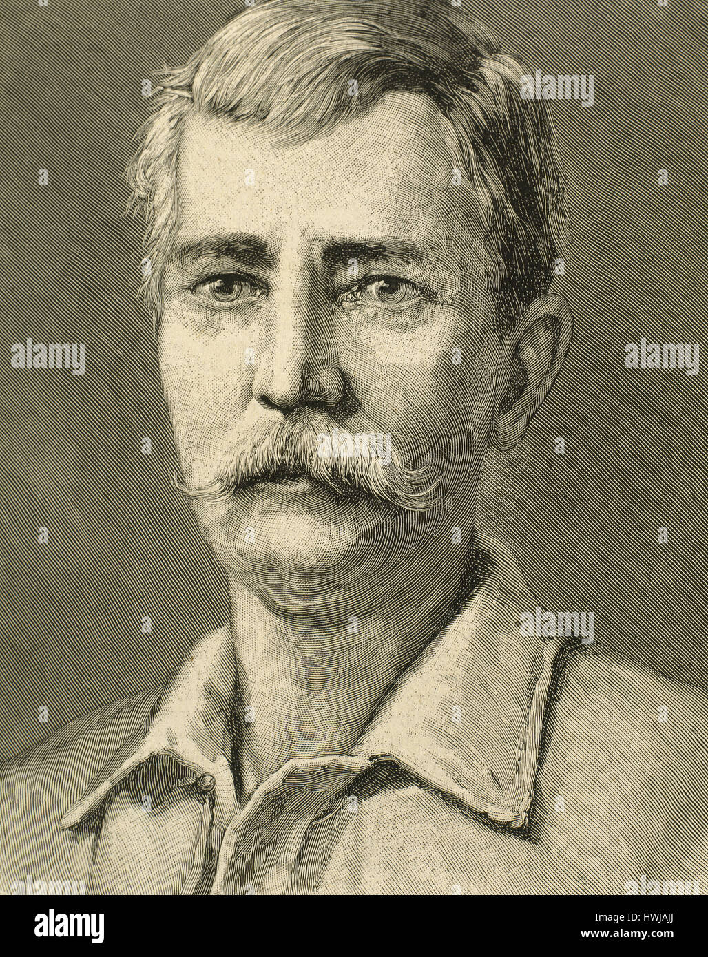 Henry Morton Stanley (1841-1904).  Britischer Journalist und Explorer. Porträt. Gravur. Stockfoto