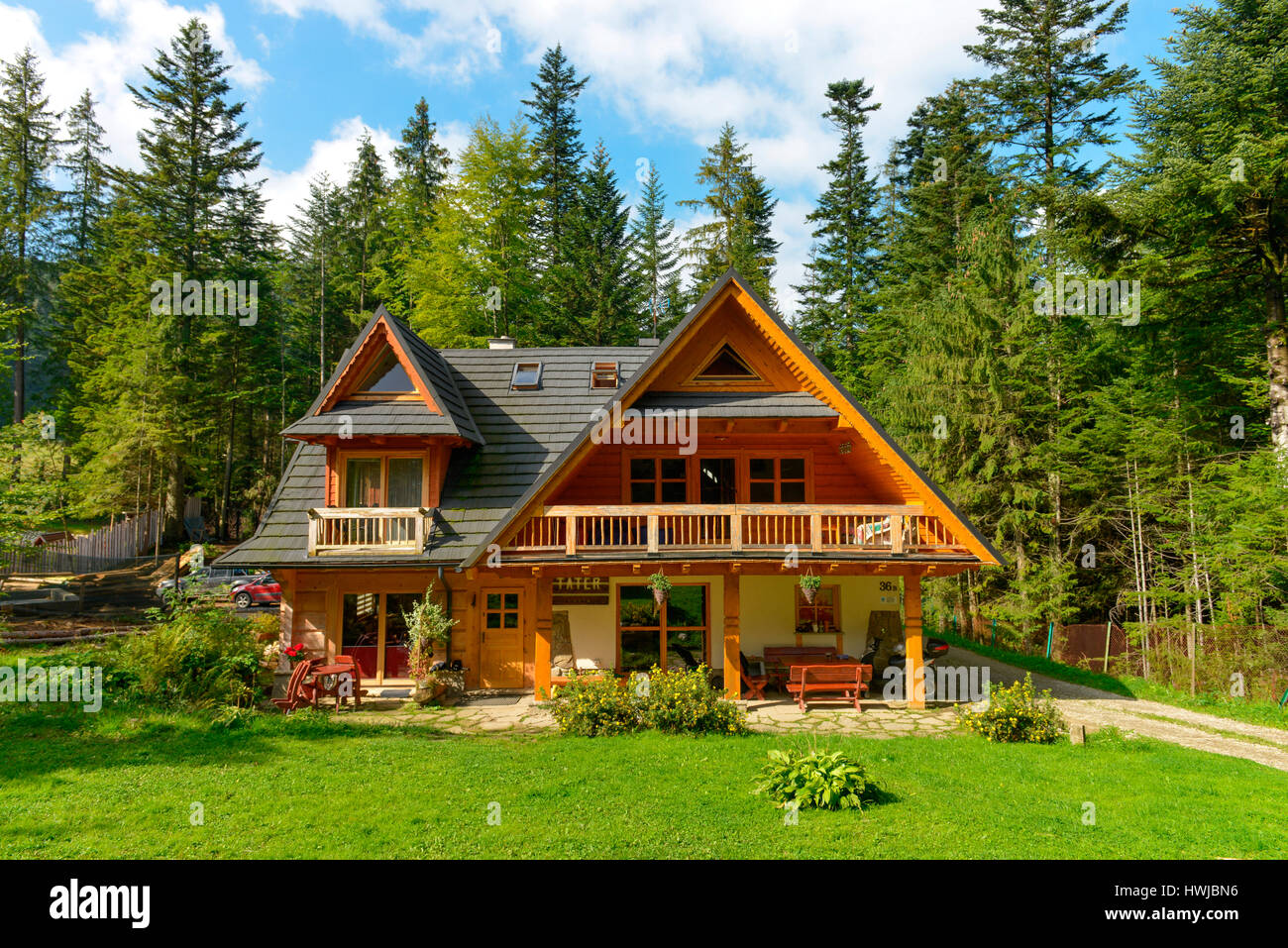 Ferienwohnungen, Holzhaus, Zakopane, Polen Stockfoto