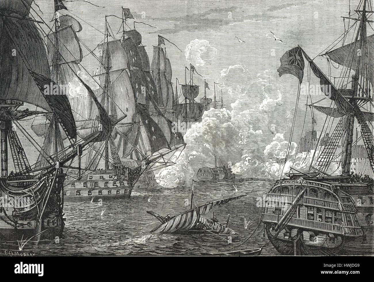 Die Bombardierung von Akkon 1840 Stockfoto