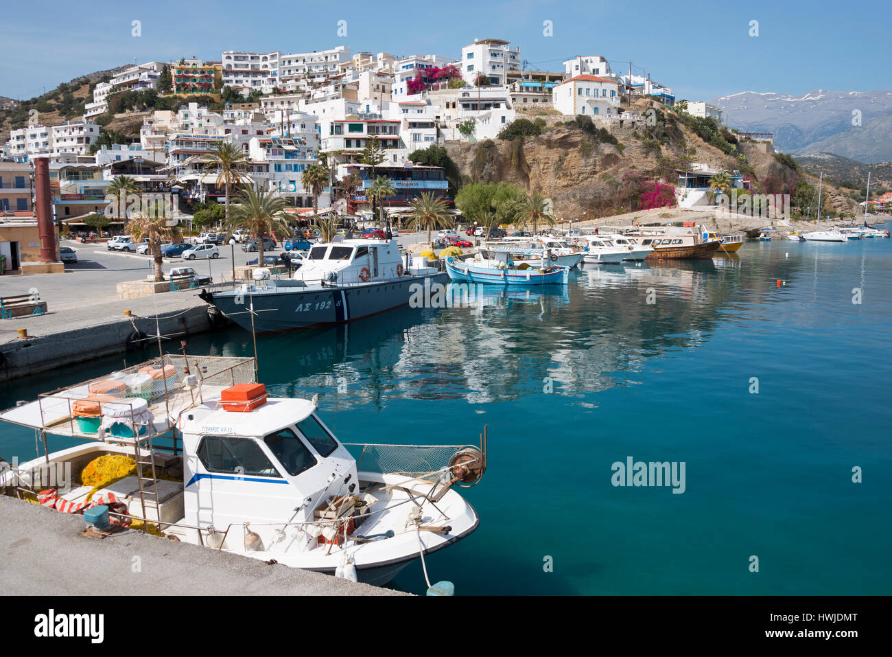 Hafen, Agia Galini, Kreta, Griechenland Stockfoto