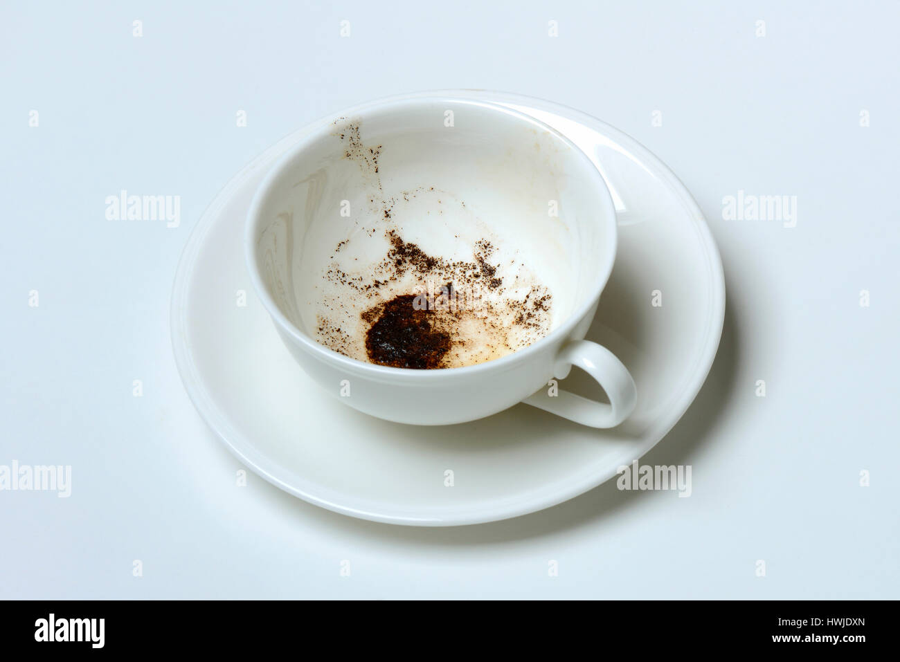 Kaffeesatz in der Tasse, Kaffeesatz lesen Stockfoto