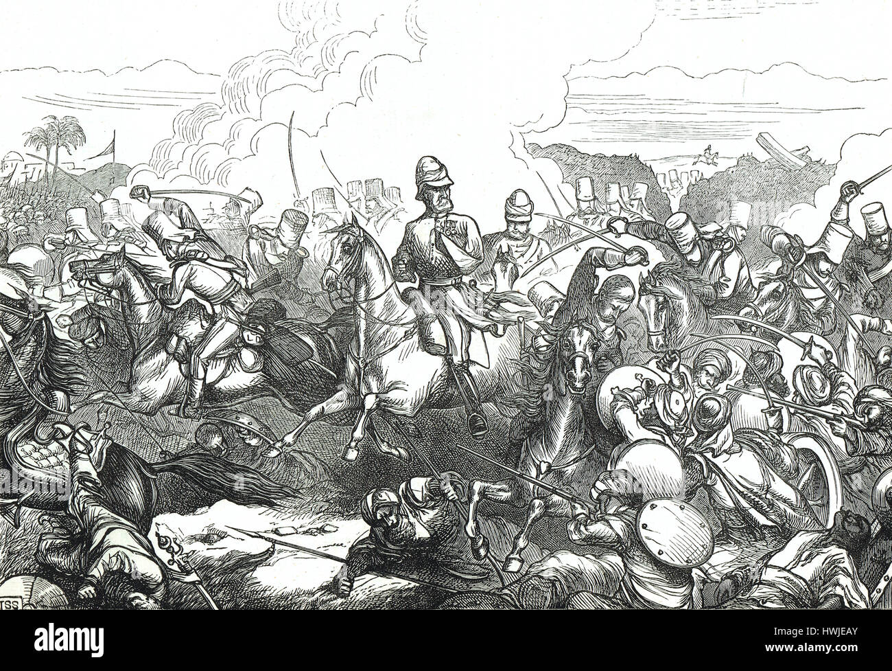 Sir Joseph Thackwell in der Schlacht von Sobraon 1846 im ersten Anglo-Sikh-Krieg Stockfoto
