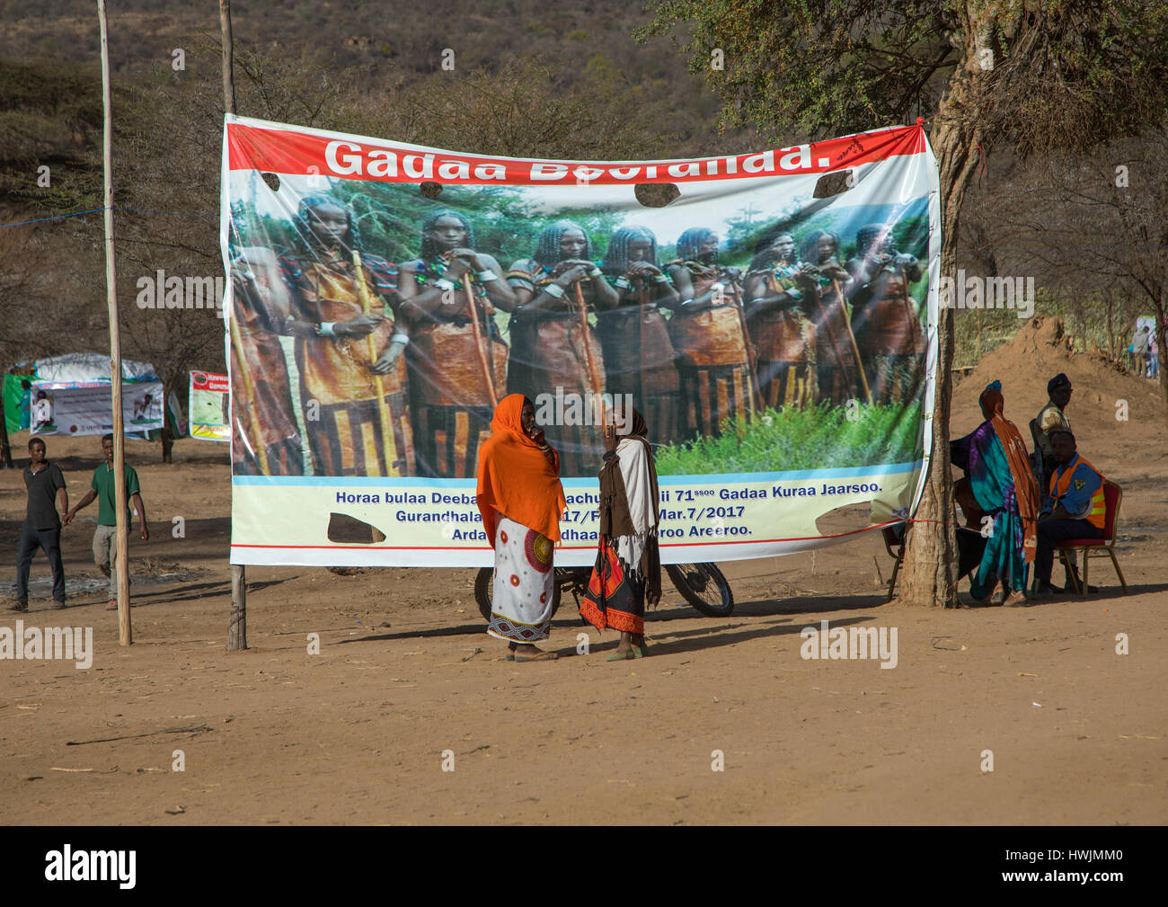 Gada System Zeremonie in Borana Stamm, Oromia, Yabelo, Äthiopien Stockfoto