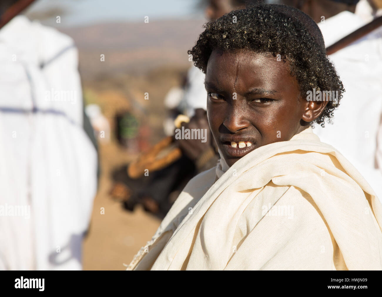 Dabale Alter Grade junge während der Gada System Zeremonie in Borana Stamm, Oromia, Yabelo, Äthiopien Stockfoto