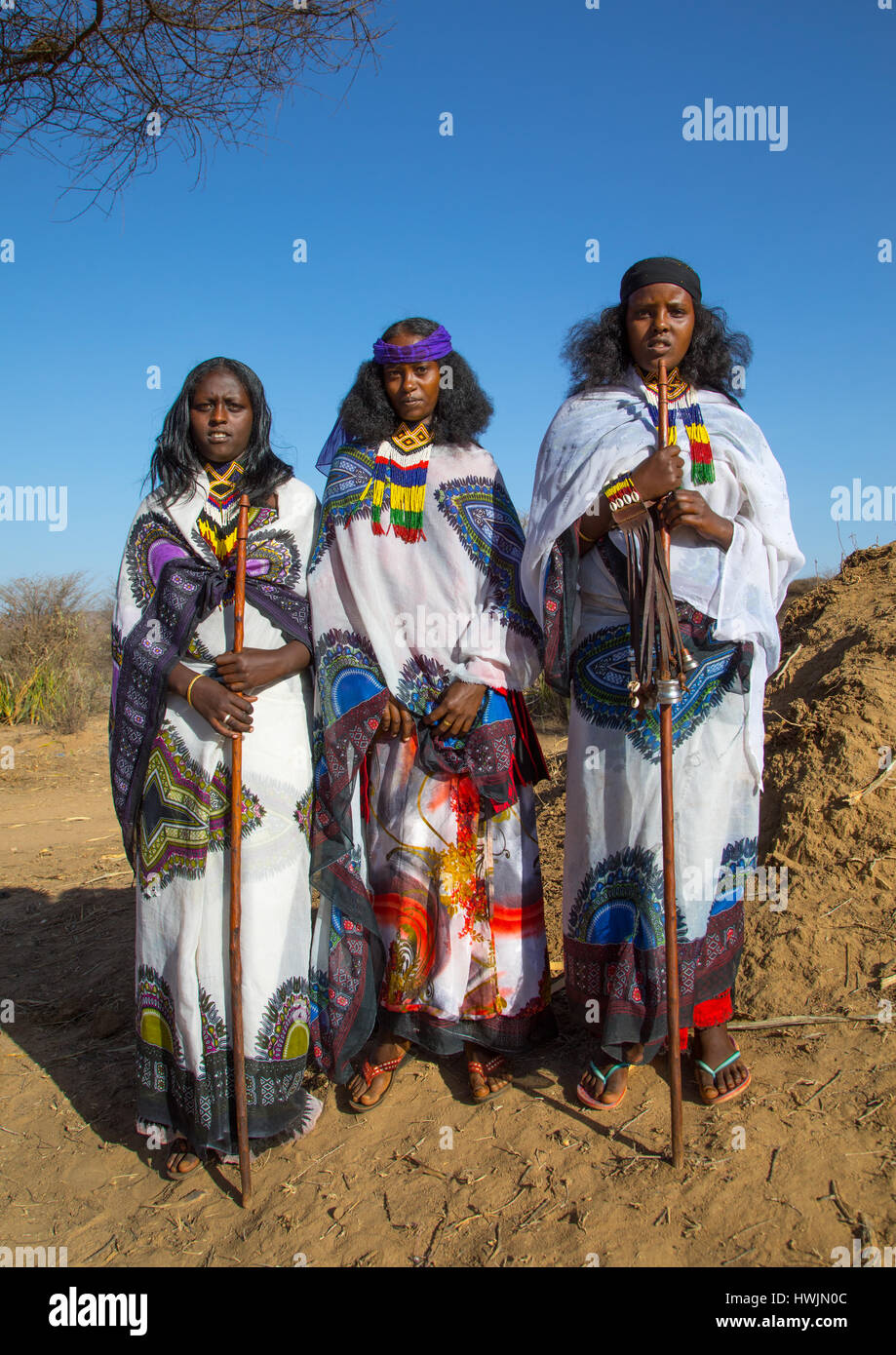 Borana Stamm Frauen während der Gada System Zeremonie in Oromia, Yabelo, Äthiopien Stockfoto
