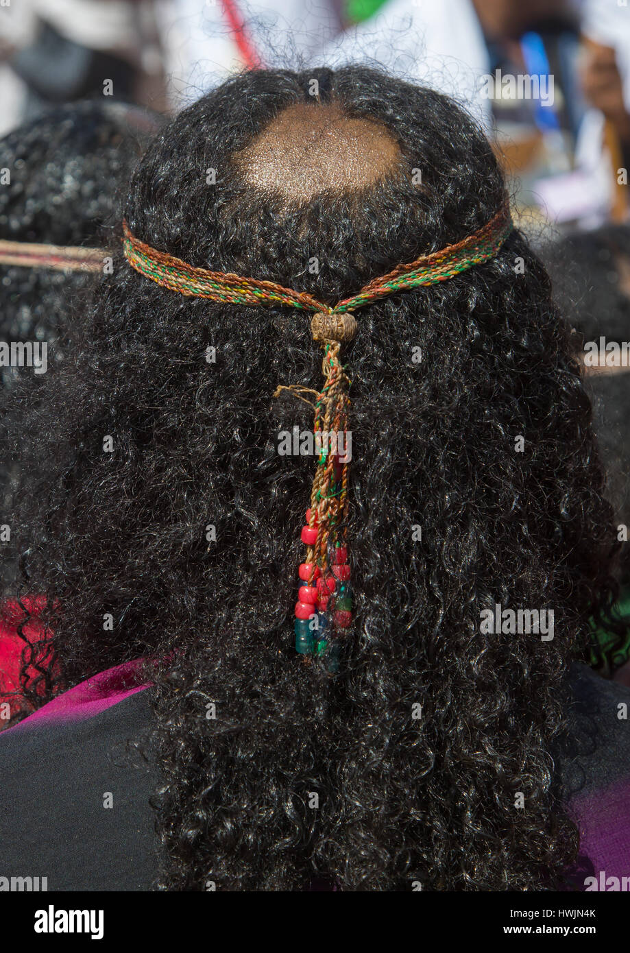 Tonsure, der angibt, die Borana Stamm Mädchen ist Jungfrau während der Gada System Zeremonie, Oromia, Yabelo, Äthiopien Stockfoto