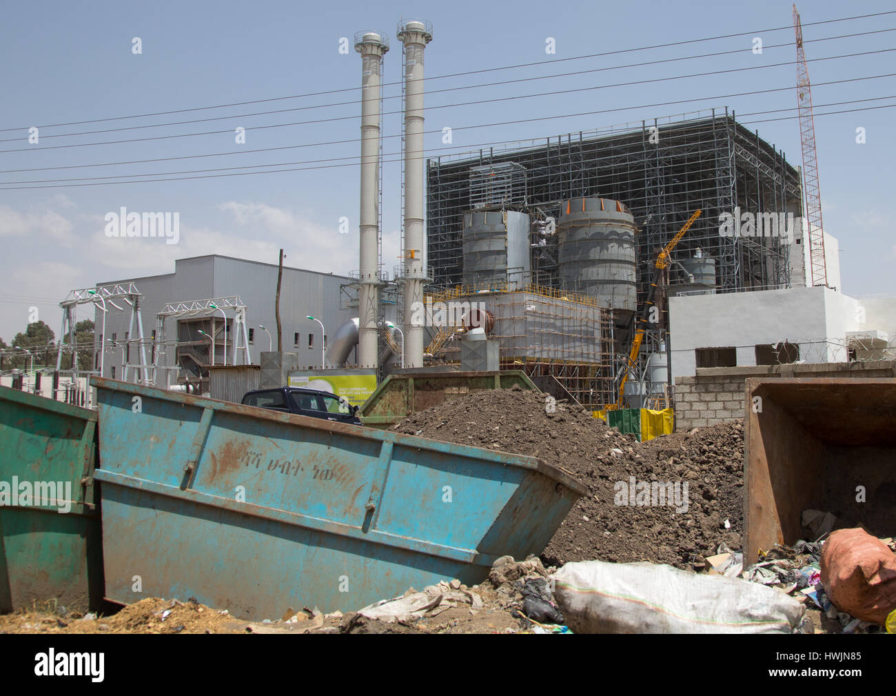 Saubere Energie-Fabrik in Koshe-Müllkippe, Addis Abeba Region, Addis Ababa, Äthiopien Stockfoto