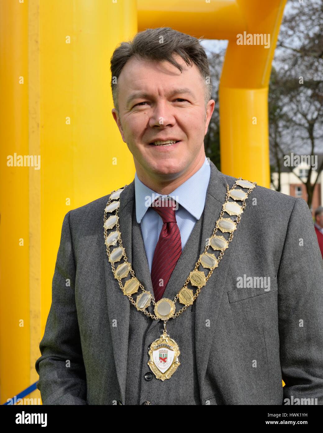 Provost Gary Womersley von Clackmannanshire Gemeinderat in Schottland, Großbritannien Stockfoto