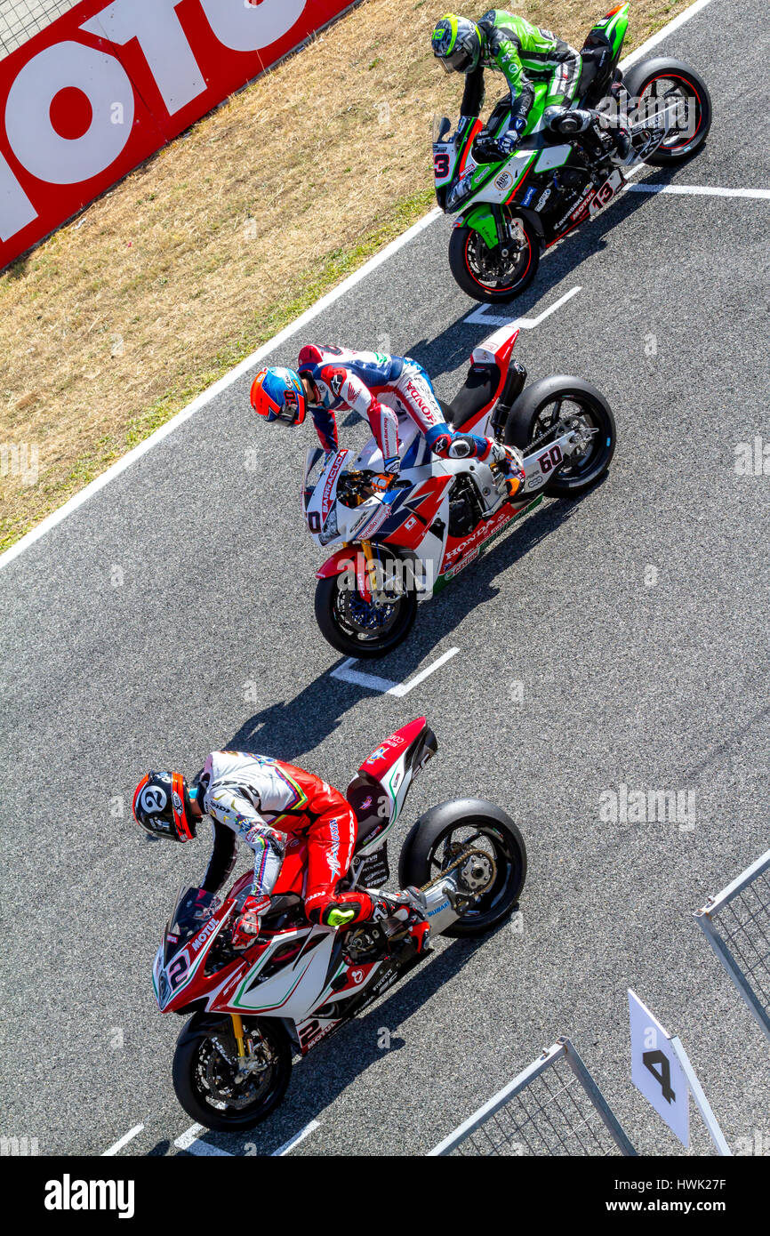 JEREZ DE LA FRONTERA, Spanien - 16. Oktober 2016: World-Superbike-Rennen Stockfoto