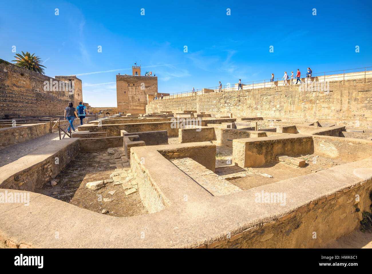 Ruinen des ehemaligen alten Festung Alhambra.  Granada, Andalusien, Spanien Stockfoto