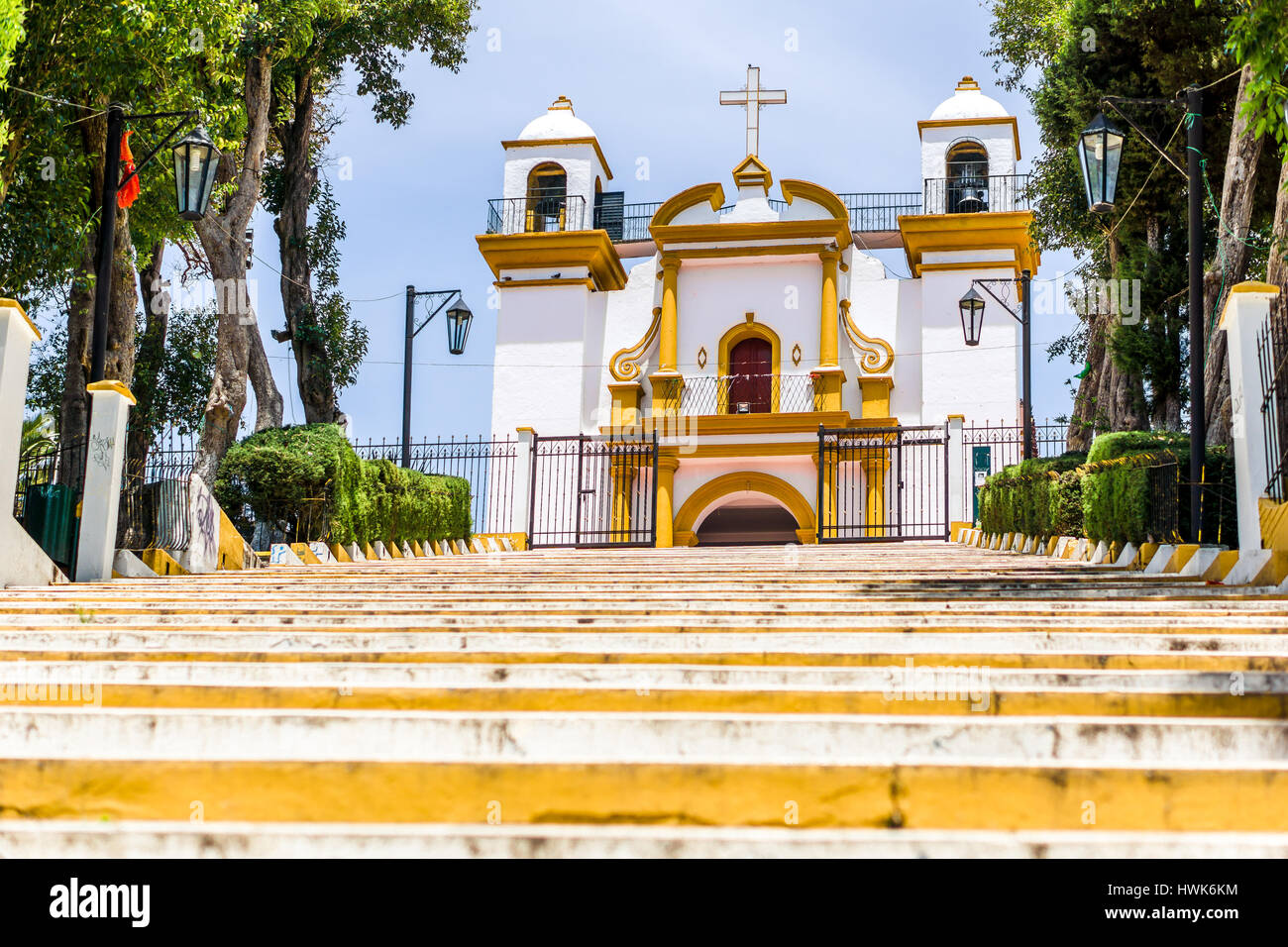 Blick auf kolonialen Kirche Guadalupe in San Cristobal de Las Casas - Mexiko Stockfoto