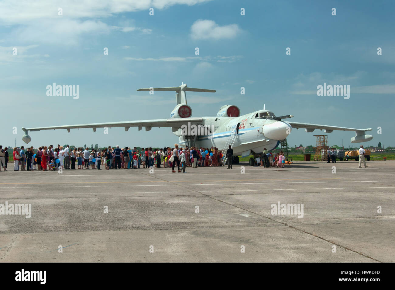 A-42 militärische Wasserflugzeug, Gagarrog, Russland, 18. Mai 2013. Das Experimentalflugzeug war kein Massenprodukt Stockfoto