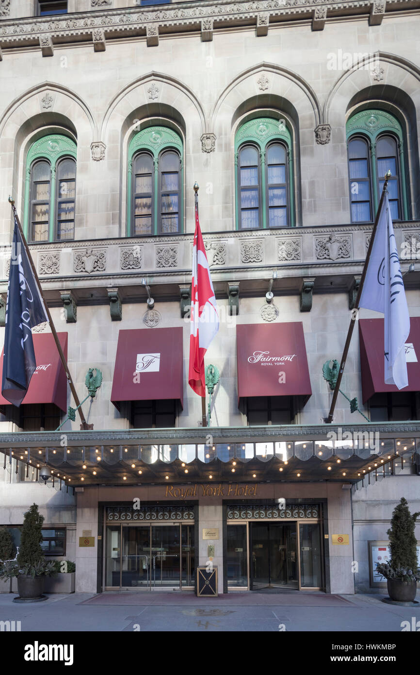Eingangsfassade, Fairmont Royal York Hotel, Toronto, Kanada Stockfoto