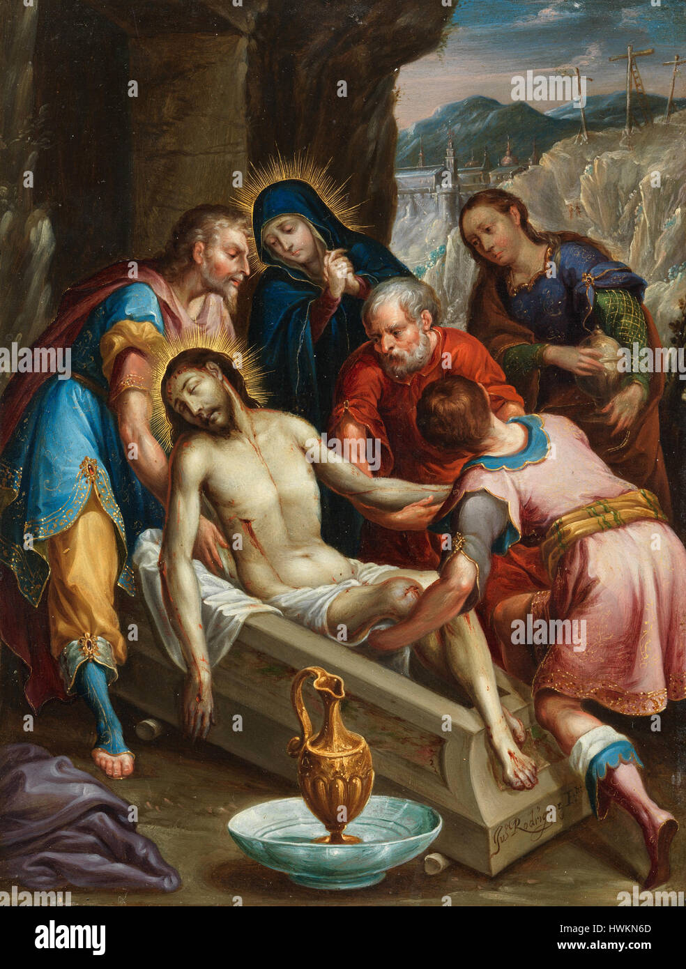 Die Grablegung Christi durch Juan Rodriguez Juarez Stockfoto