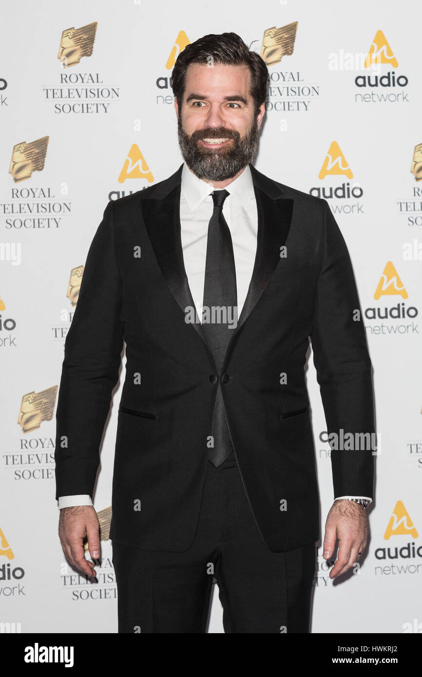 London, UK. 21. März 2017. Rob Delaney kommt der Royal Television Society (RTS) Programm Awards im Grosvenor House Hotel, Park Lane. Stockfoto