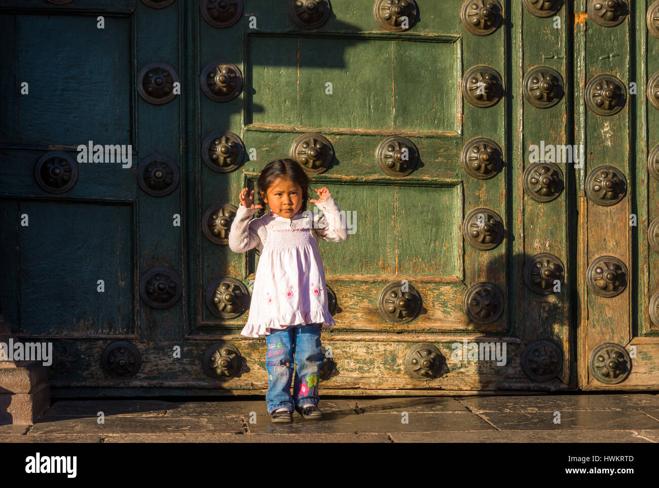 Peruanische kleines Mädchen Stockfoto