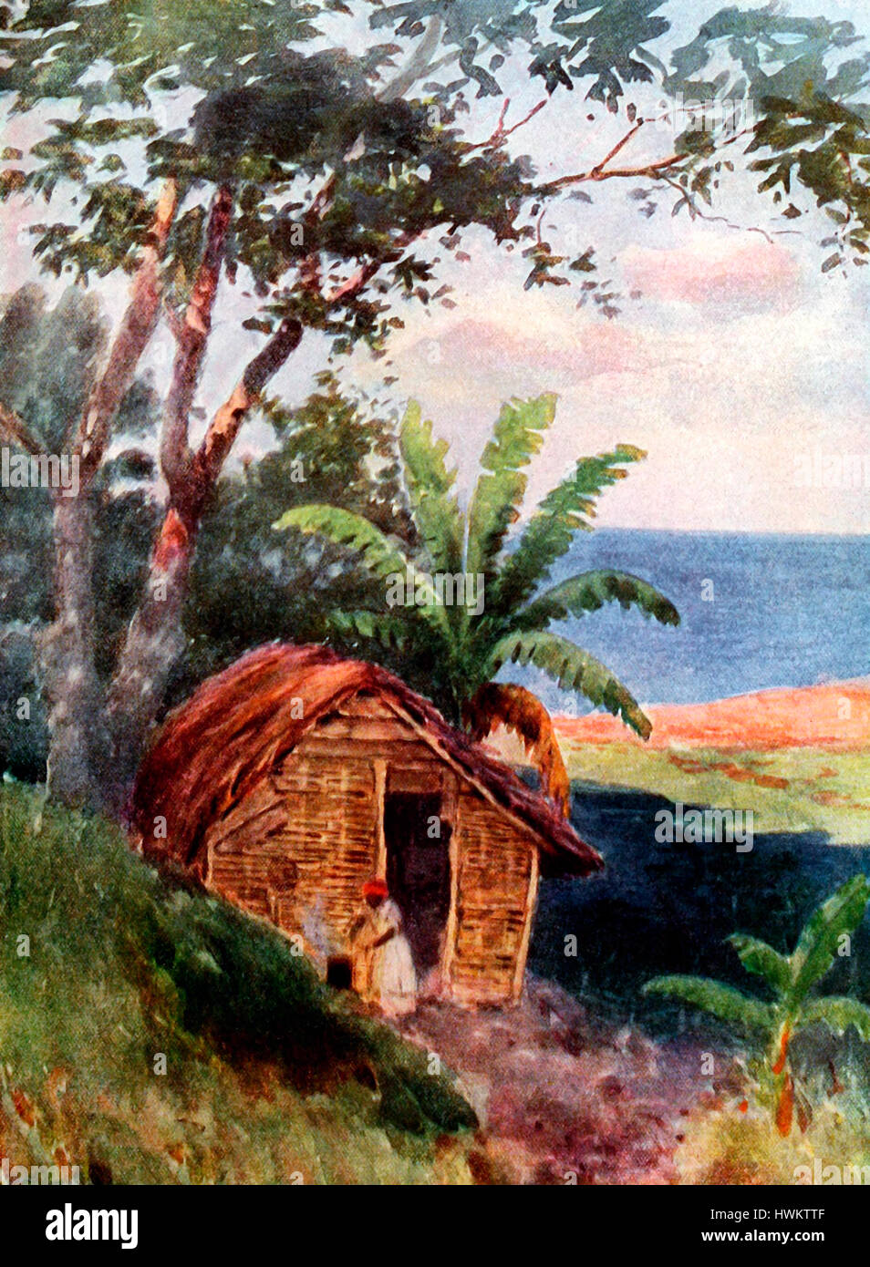 Eine typische einheimische Hütte, Panama, 1913 Stockfoto