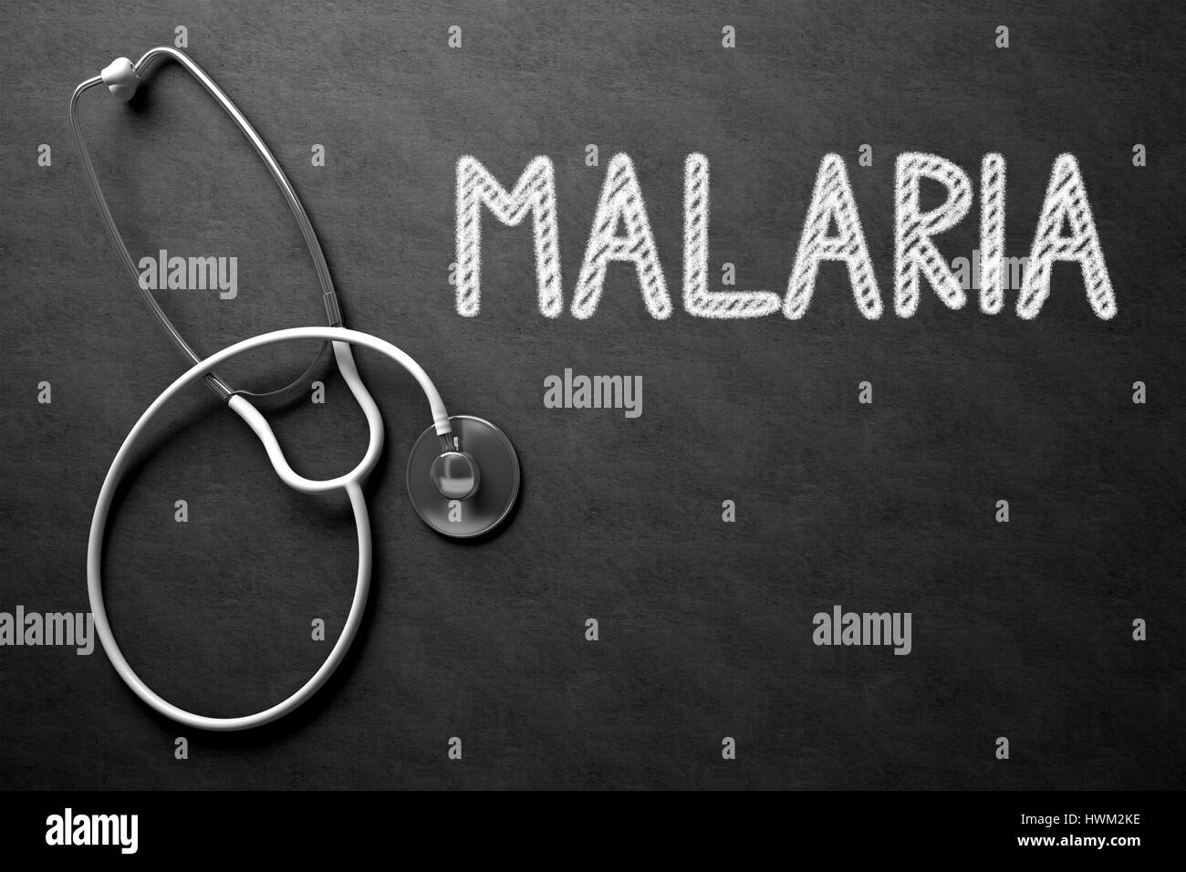 Tafel mit Malaria. 3D Illustration. Stockfoto