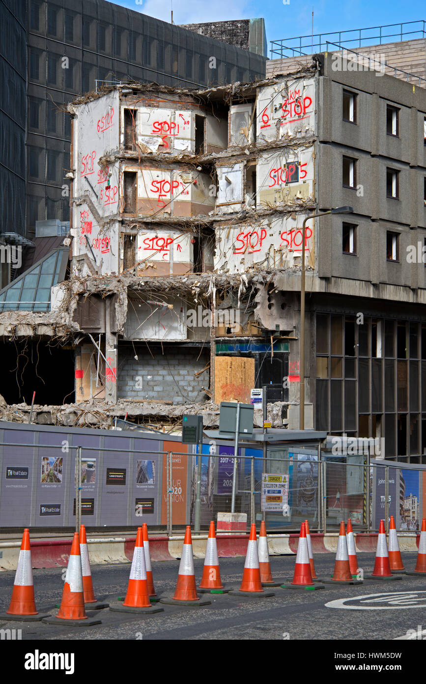 Abbruch im Gange von St. James Centre in Edinburgh. Stockfoto