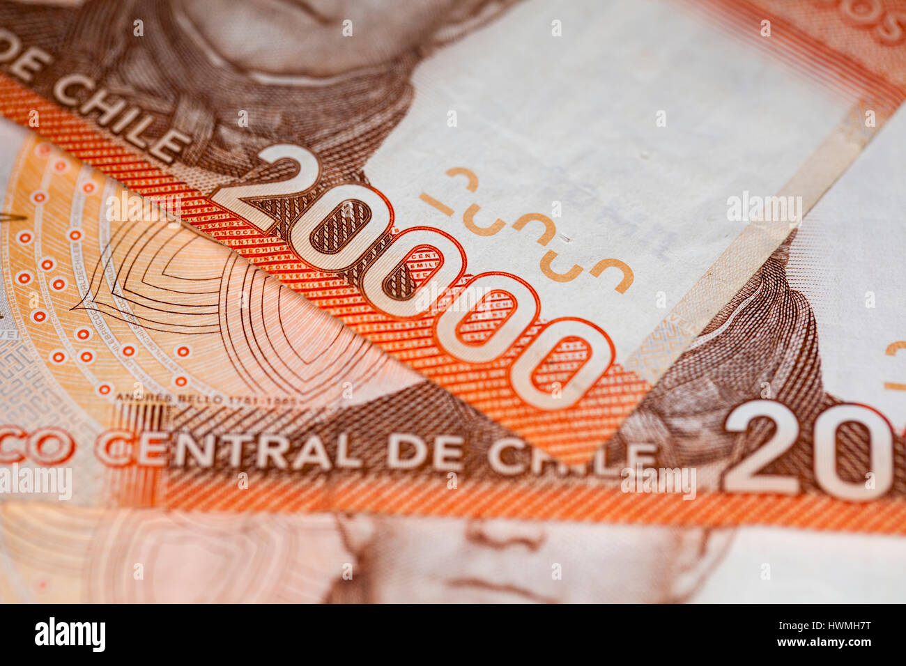 Geld kommt aus chile Stockfoto