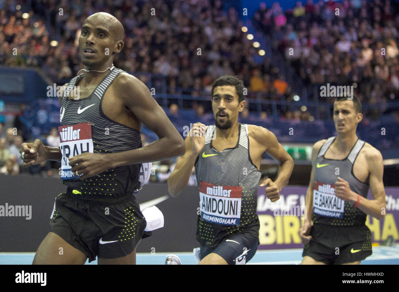 Muller Indoor Grand Prix 2017 in der Barclaycard Arena in Birmingham mit: Sir Mo Farah Where: Birmingham, Vereinigtes Königreich bei: 18. Februar 2017 Stockfoto