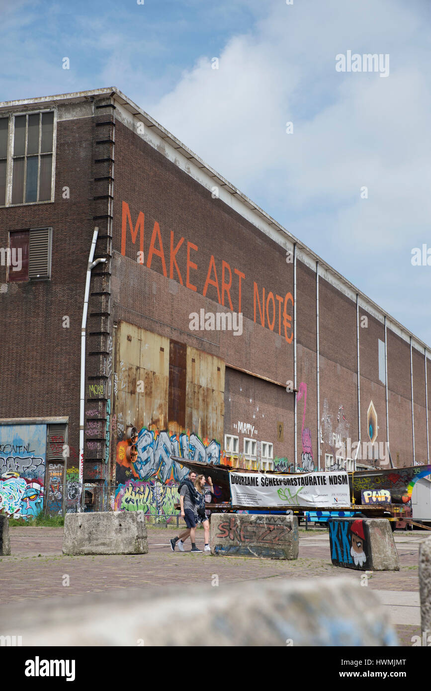 Street Art, der NDSM-Werft, Amsterdam Stockfoto
