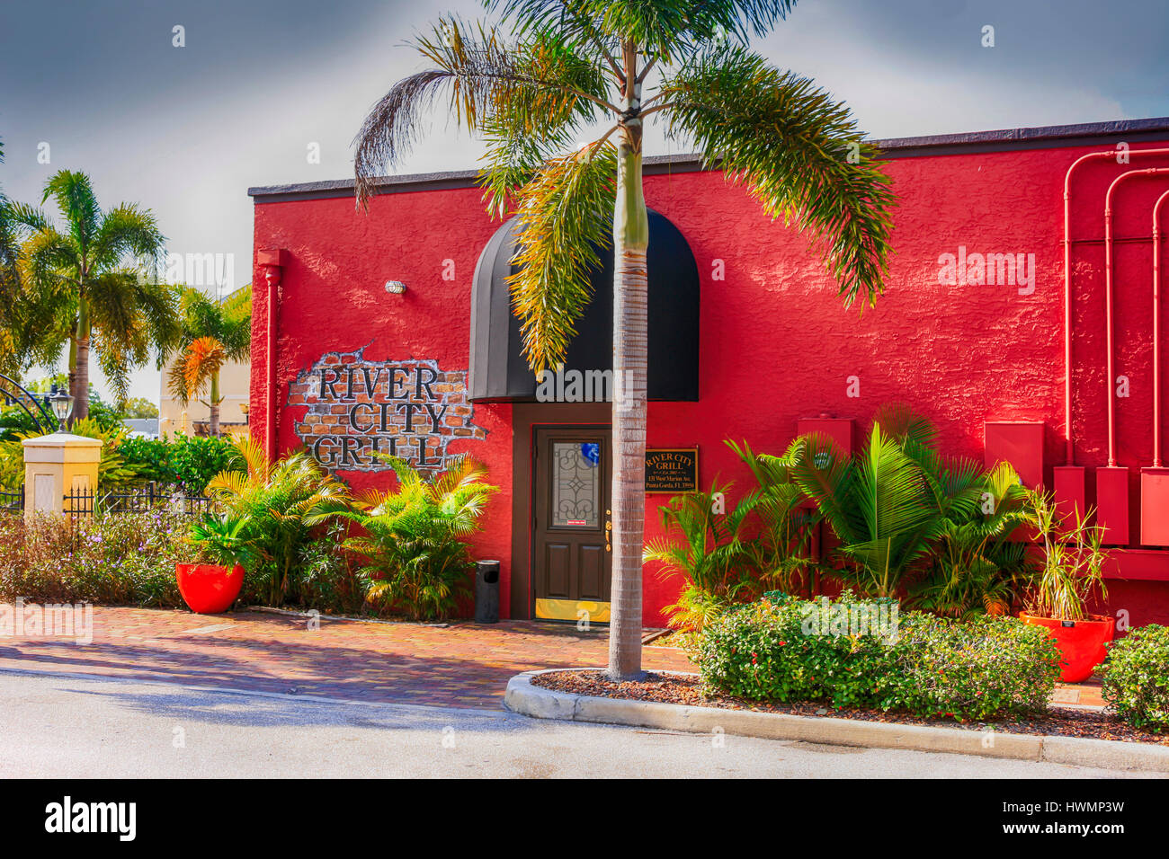 Das River City Grill Restaurant im Westen Marion Ave in der Innenstadt von Punta Gorda FL Stockfoto