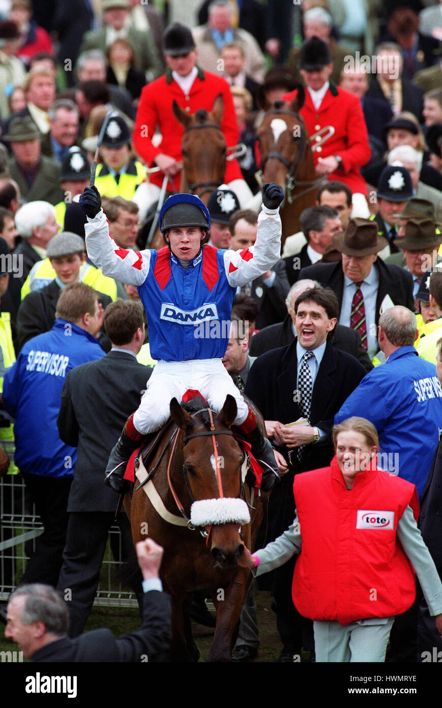 Sieht aus wie Ärger R.JOHNSTON CHELTENHAM GOLD CUP 2000 14. März 2000 Stockfoto