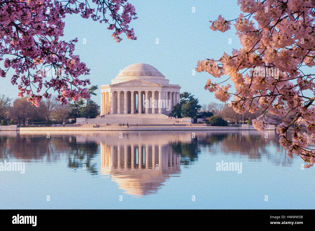 Schön früh Jefferson Memorial Stockfoto