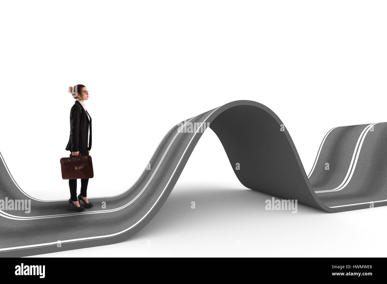 Schwieriger Weg. 3D Rendering Stockfoto