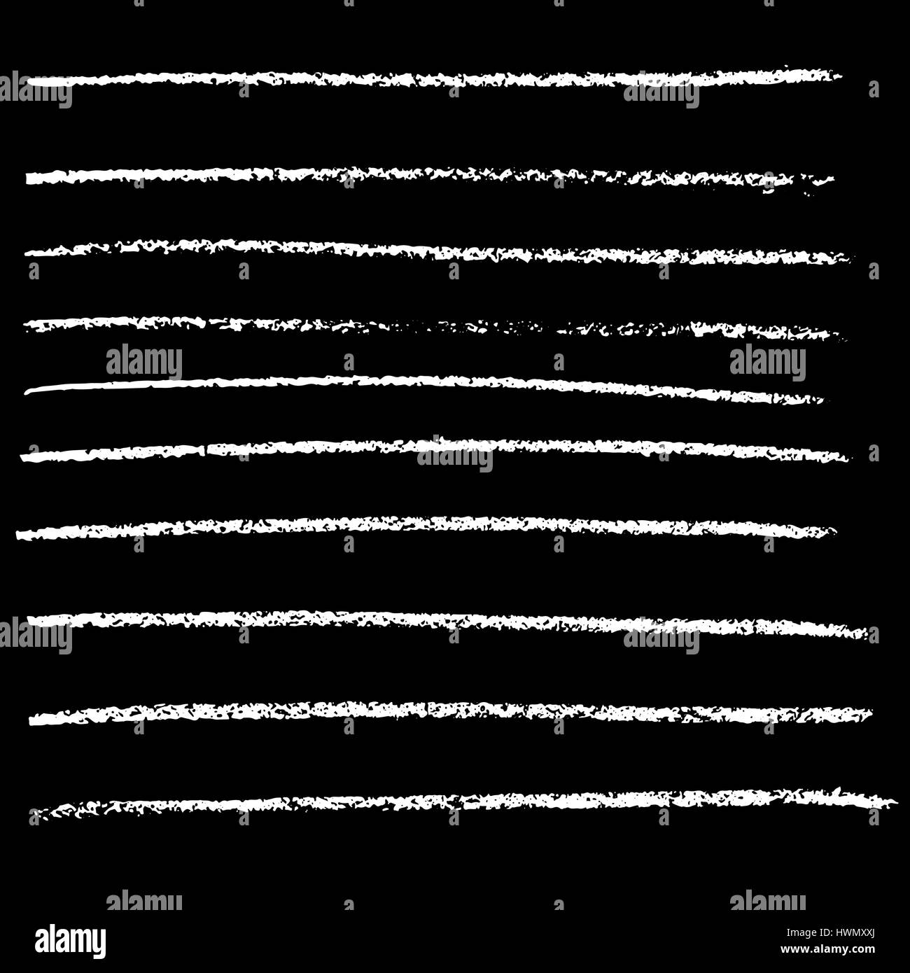 Angekreidet handgemachte Vektorlinien. Kreide handgezeichnete Striche. Handgezeichneten Vektorgrafik. Stock Vektor