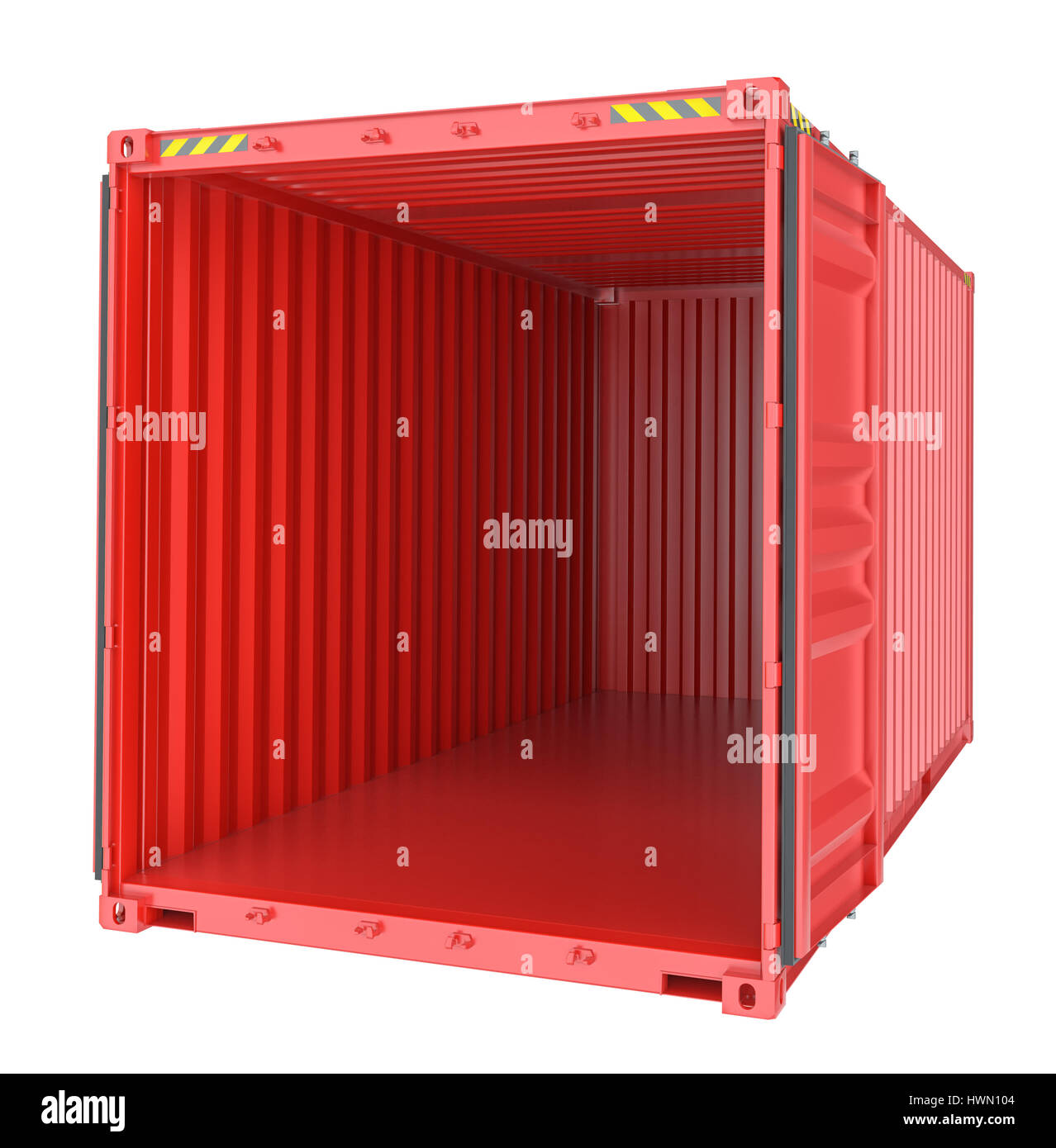 Fracht-Schifffahrt, offene leeren Frachtcontainer Stockfoto