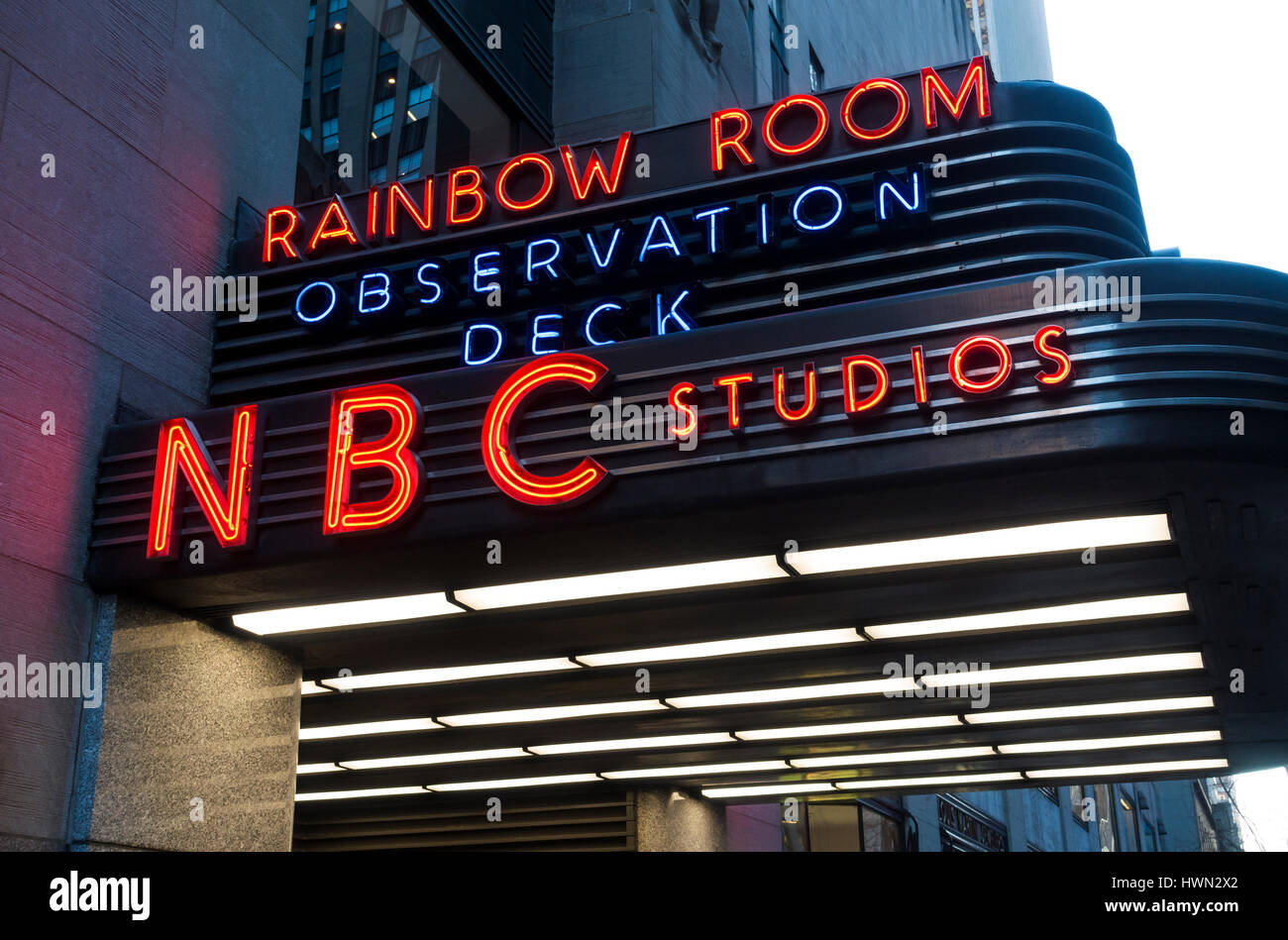 NBC-Gebäude-Festzelt Stockfoto