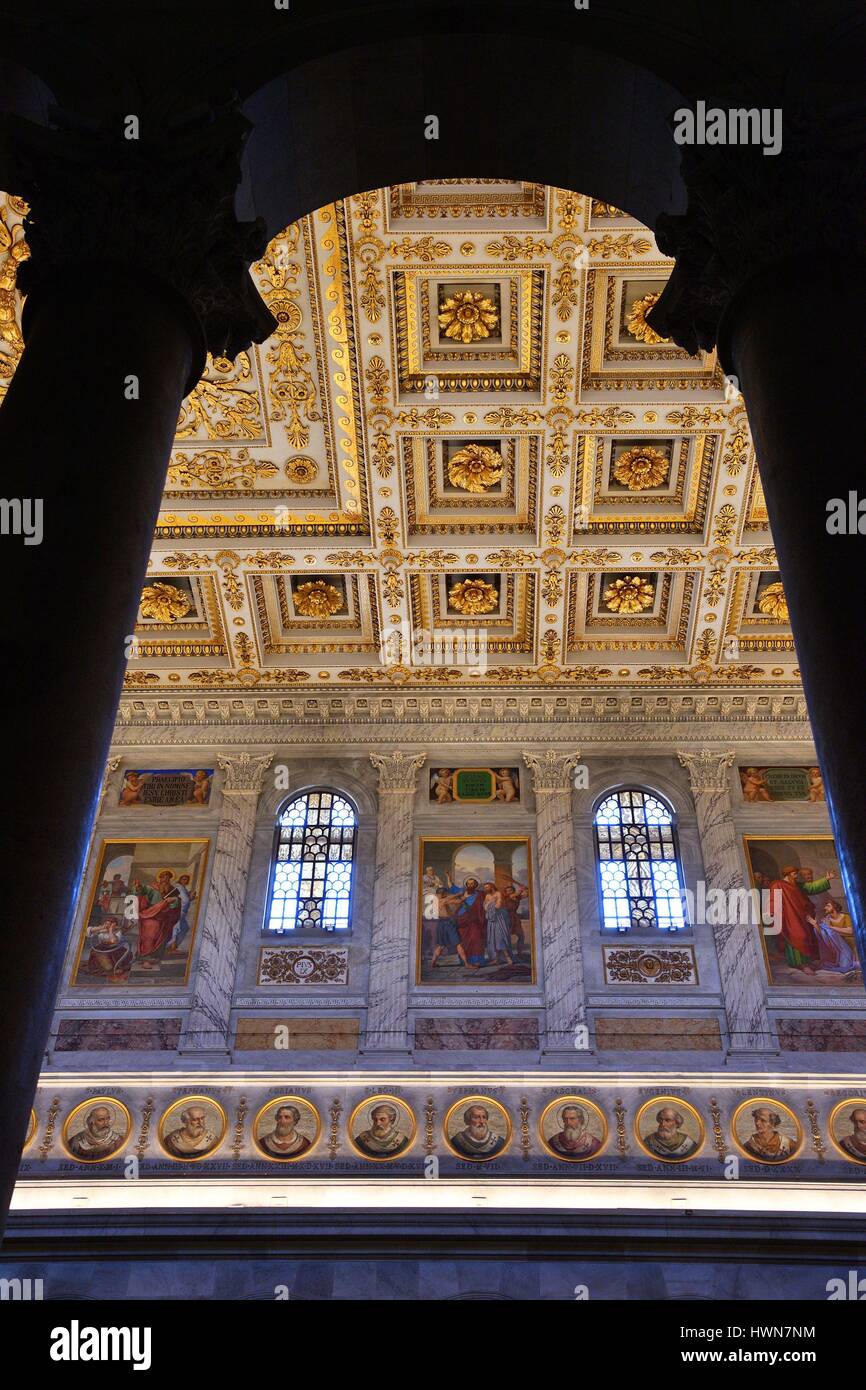 Italien, aufgeführt Lazio Rom, Altstadt als Weltkulturerbe der UNESCO, Basilika Sankt Paul vor die Mauern (Basilika San Paolo Fuori le Mura) Stockfoto